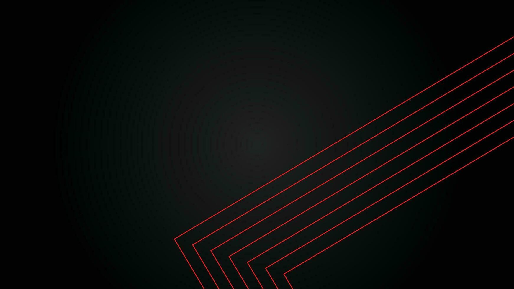 Dark futuristic wide abstract banner background with red lines pattern vector illustration