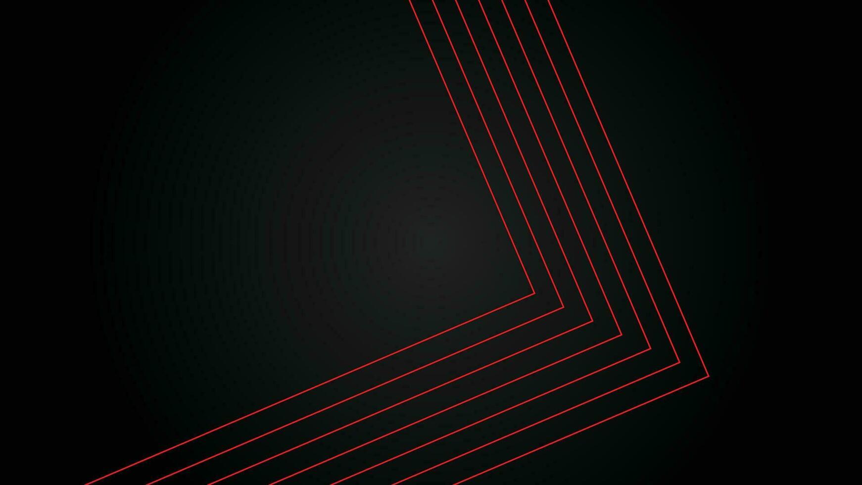 Dark futuristic wide abstract banner background with red lines pattern vector illustration