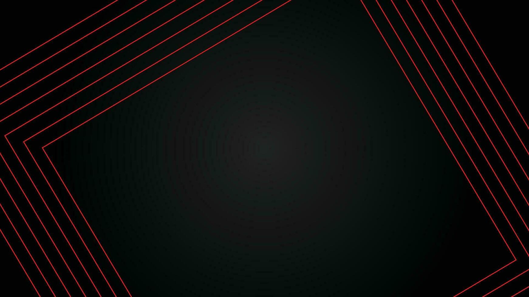 Dark futuristic wide abstract banner background with red lines pattern vector illustration