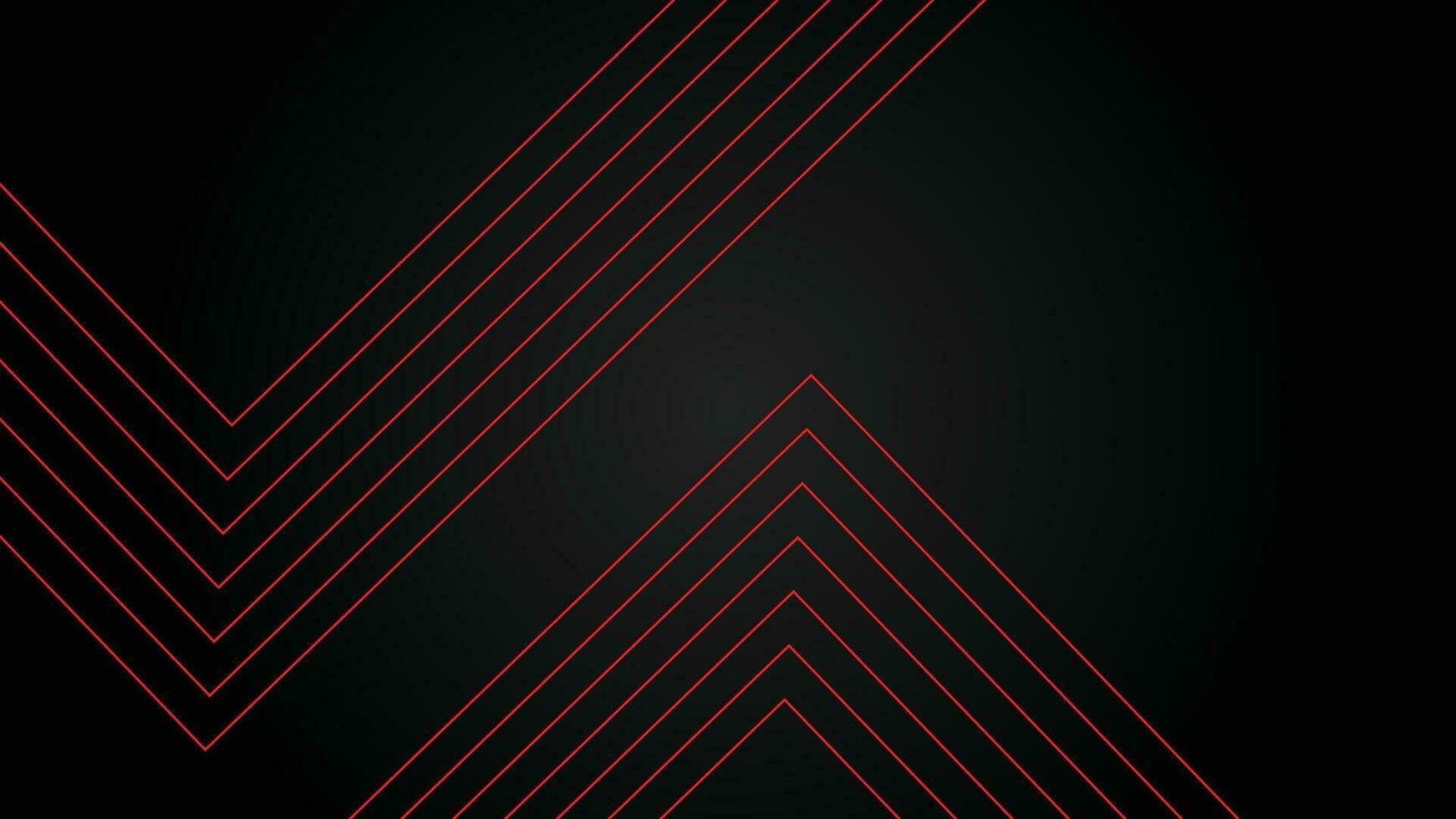 Dark futuristic wide abstract banner background with red lines pattern vector illustration