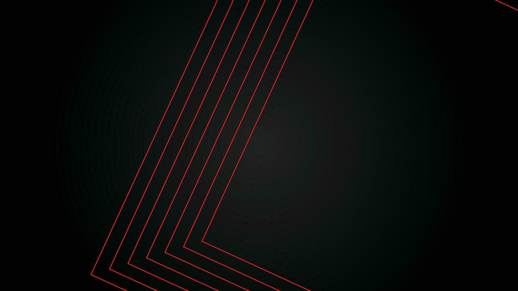 Dark futuristic wide abstract banner background with red lines pattern vector illustration