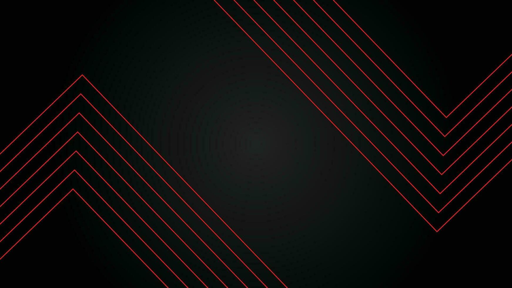 Dark futuristic wide abstract banner background with red lines pattern vector illustration