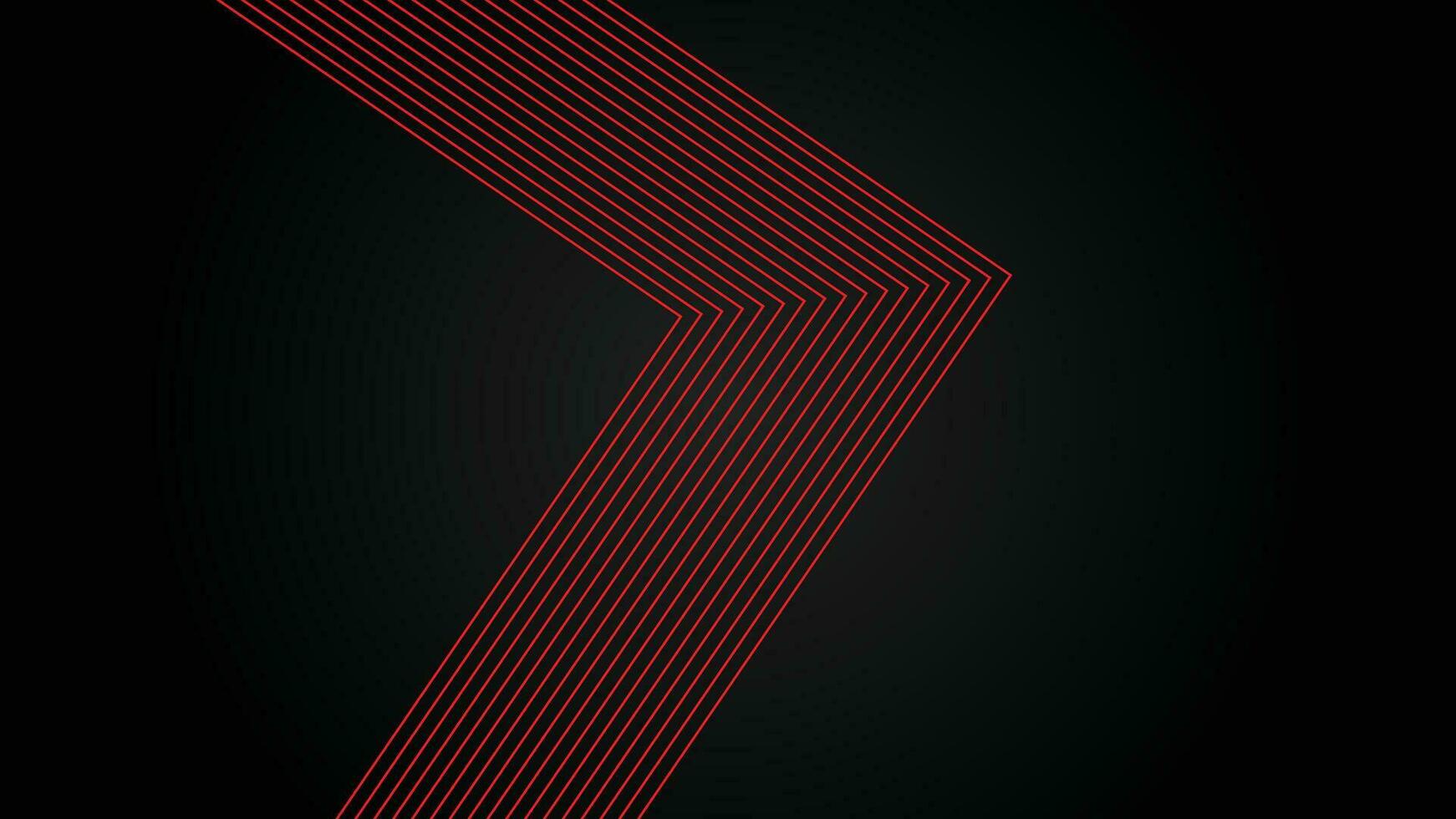 Dark futuristic wide abstract banner background with red lines pattern vector illustration