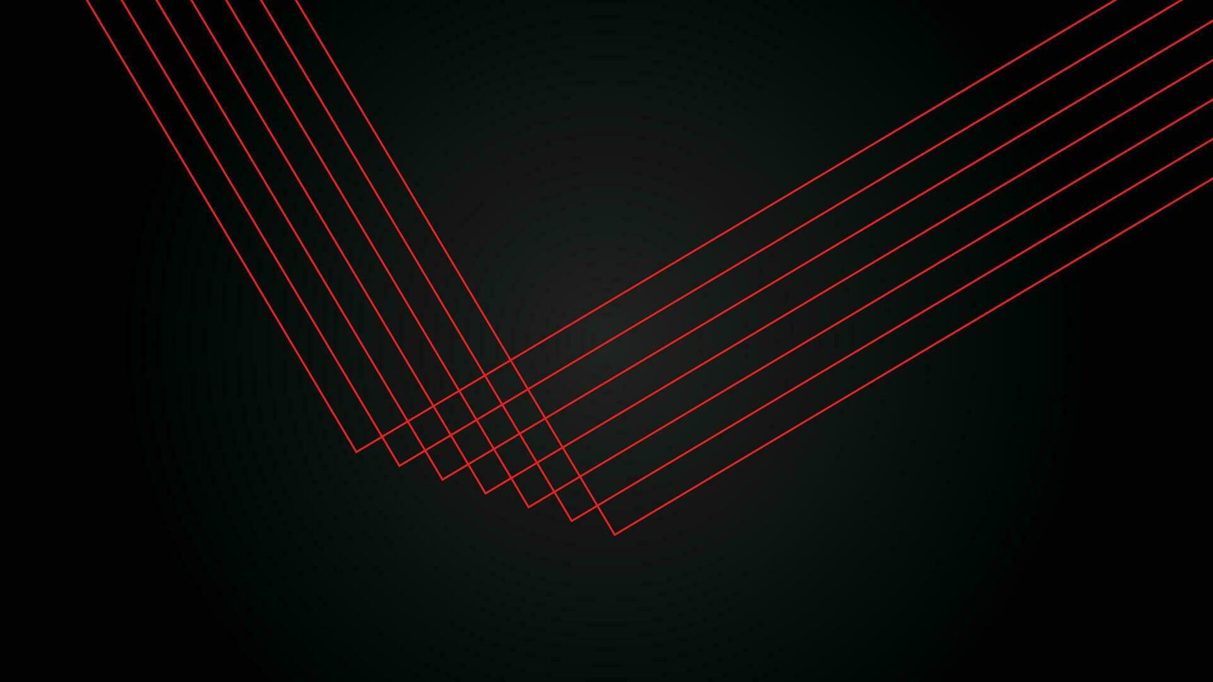 Dark futuristic wide abstract banner background with red lines pattern vector illustration