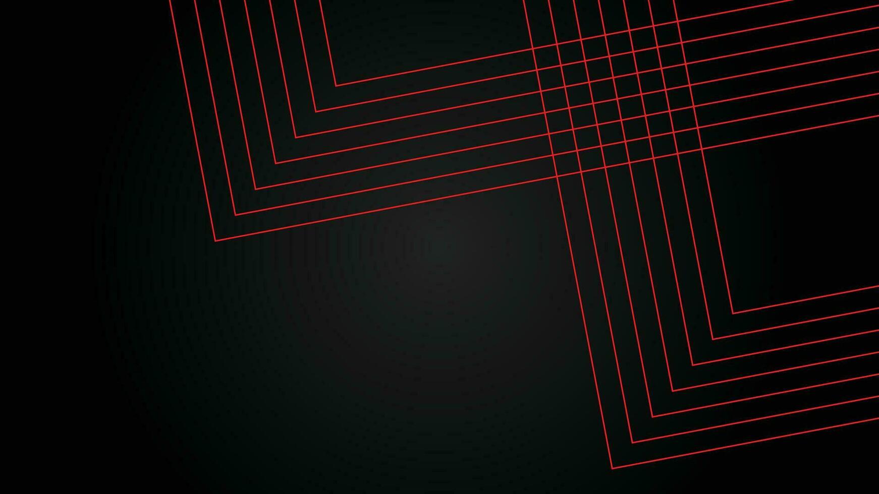 Dark futuristic wide abstract banner background with red lines pattern vector illustration