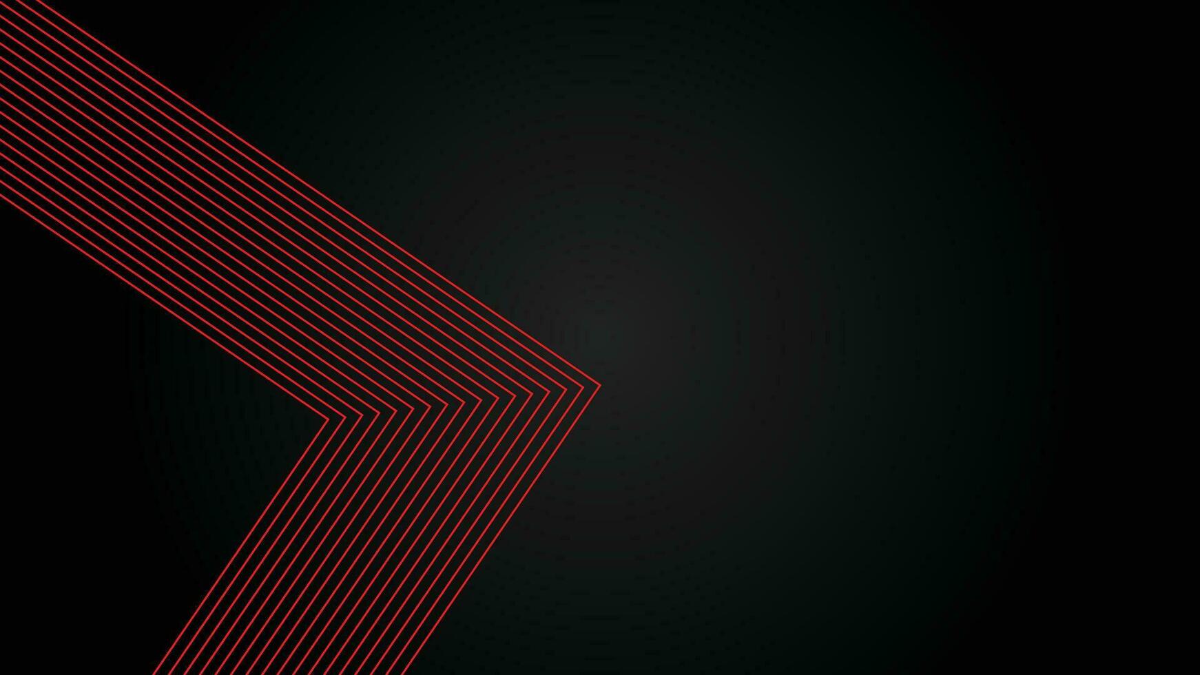 Dark futuristic wide abstract banner background with red lines pattern vector illustration