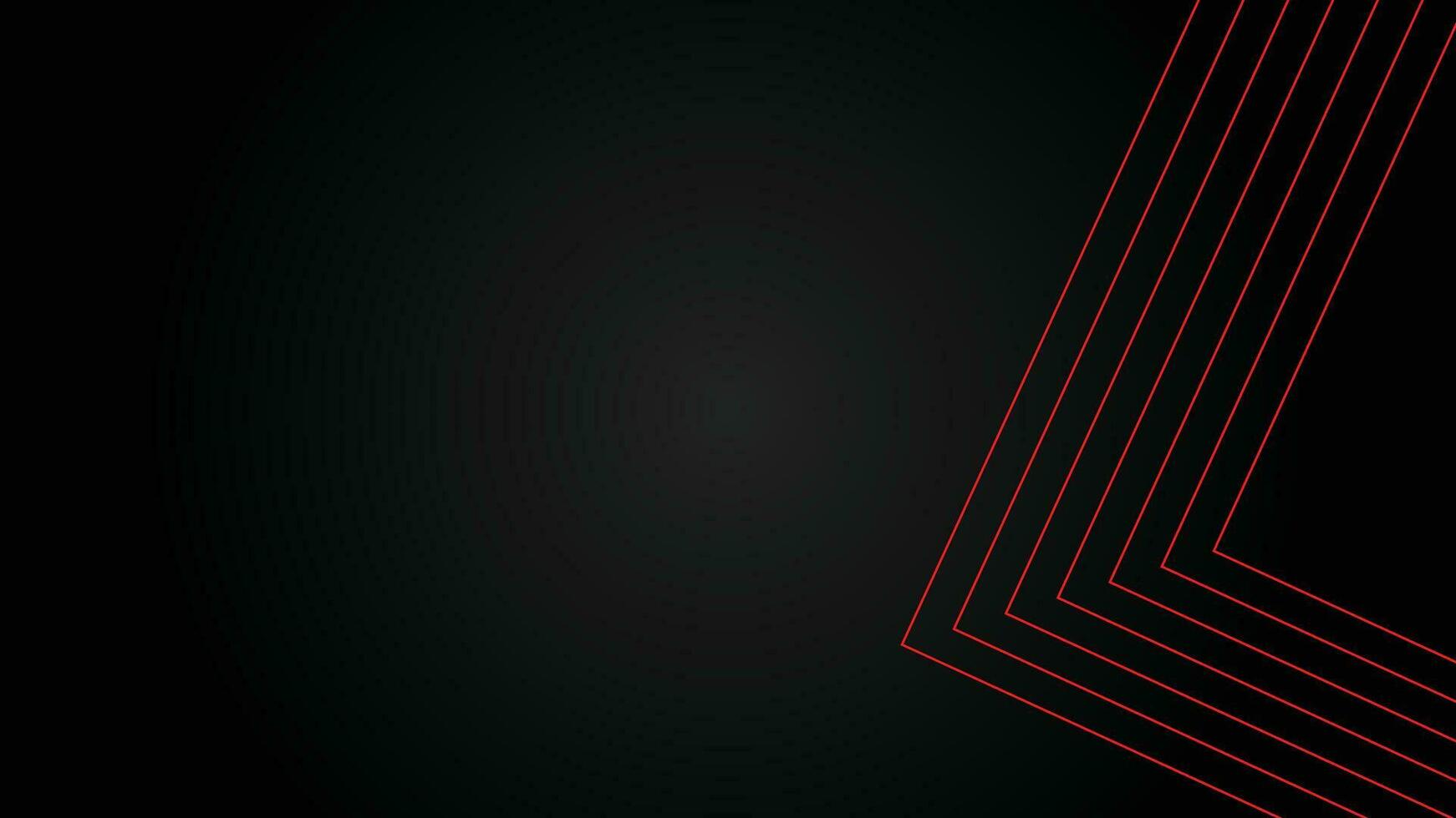 Dark futuristic wide abstract banner background with red lines pattern vector illustration