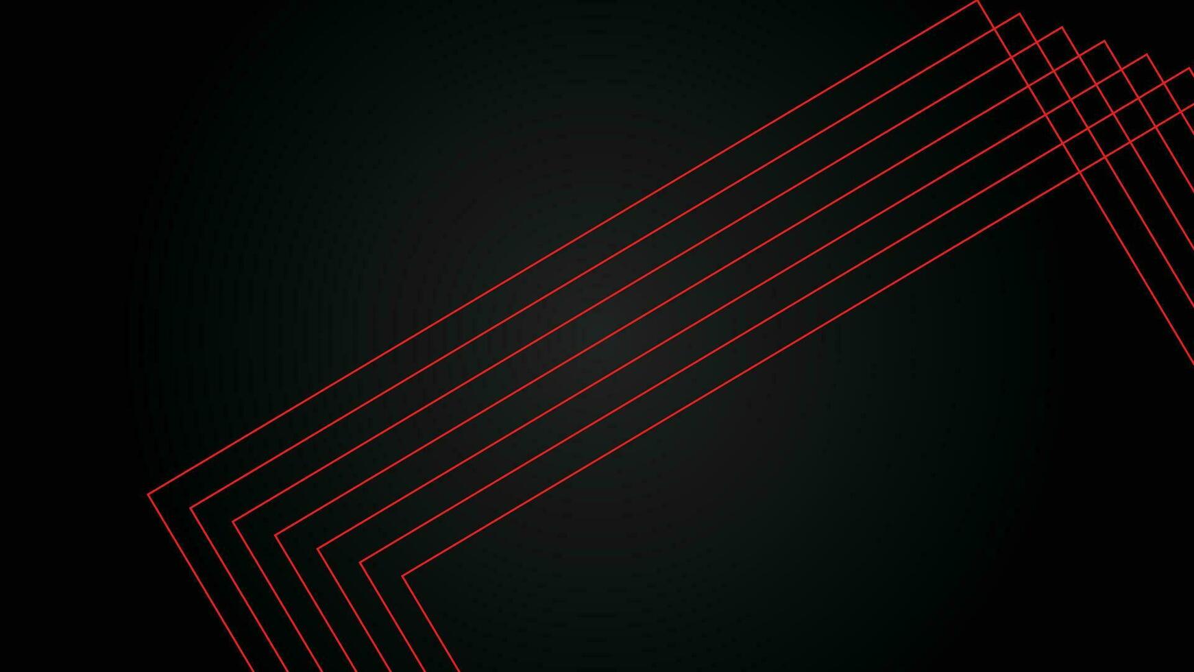 Dark futuristic wide abstract banner background with red lines pattern vector illustration