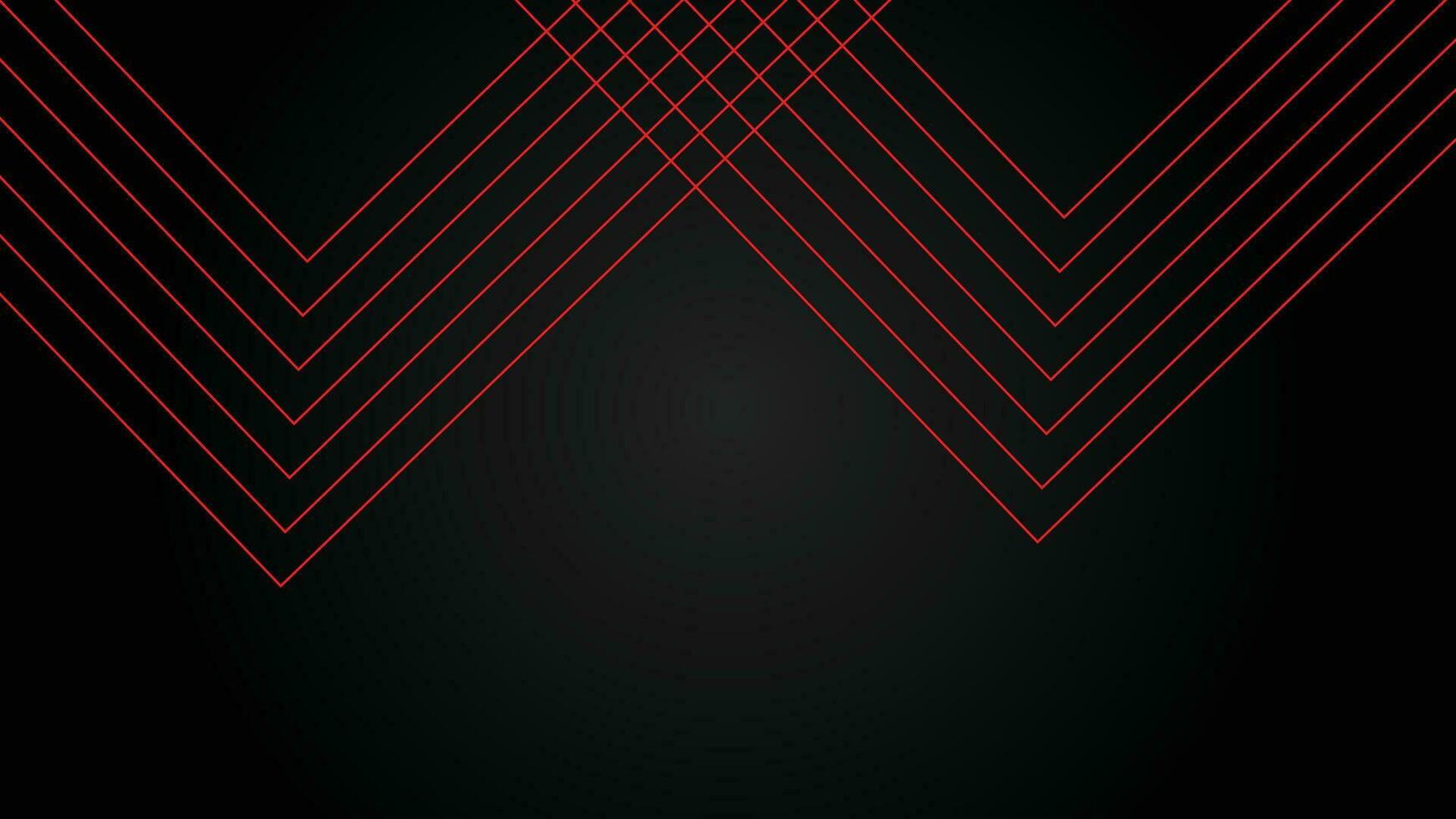 Dark futuristic wide abstract banner background with red lines pattern vector illustration