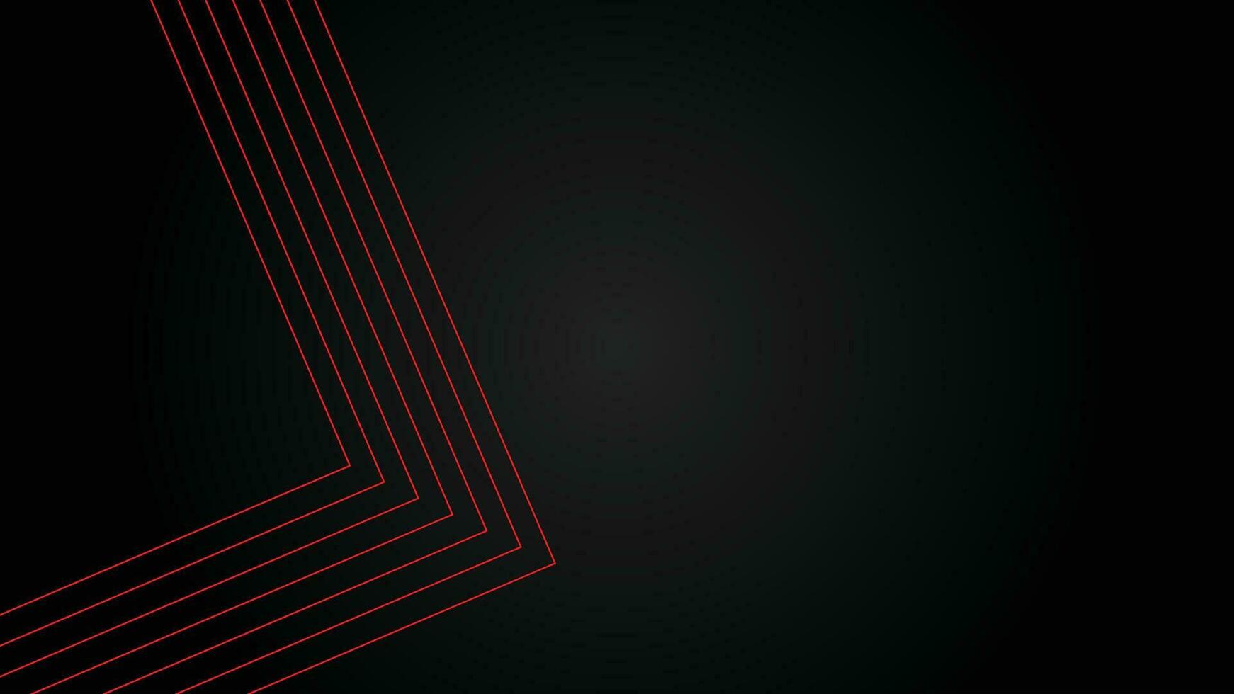 Dark futuristic wide abstract banner background with red lines pattern vector illustration