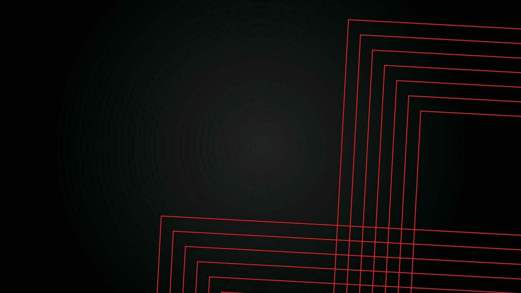 Dark futuristic wide abstract banner background with red lines pattern vector illustration