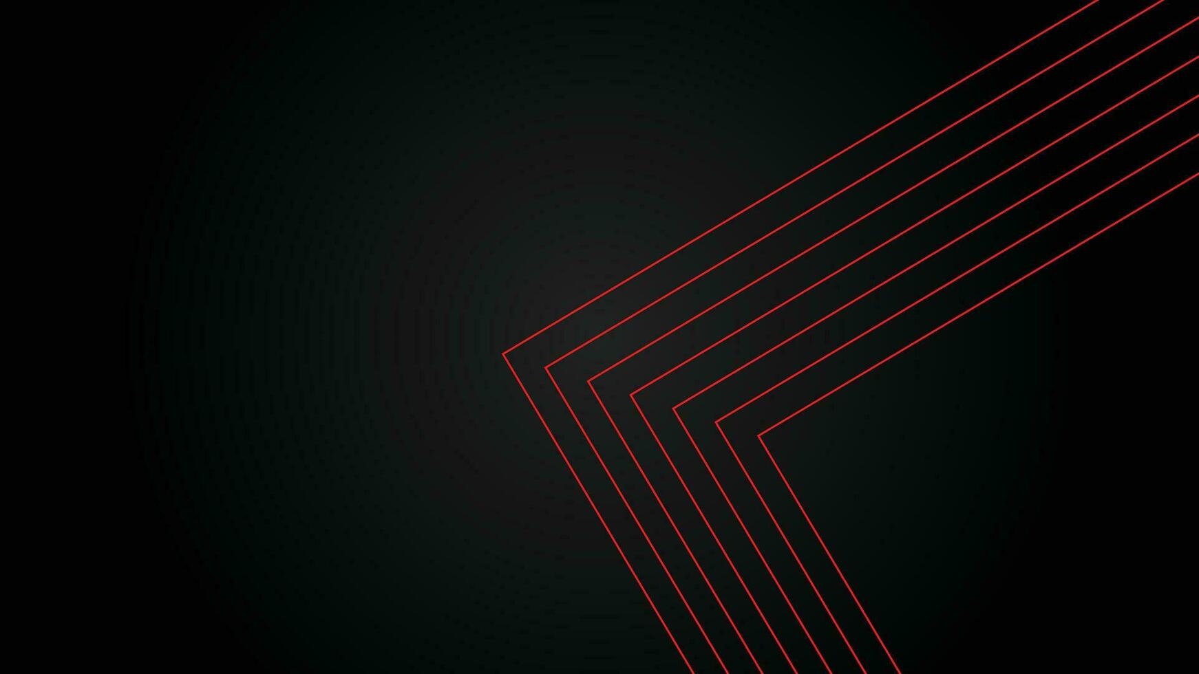 Dark futuristic wide abstract banner background with red lines pattern vector illustration