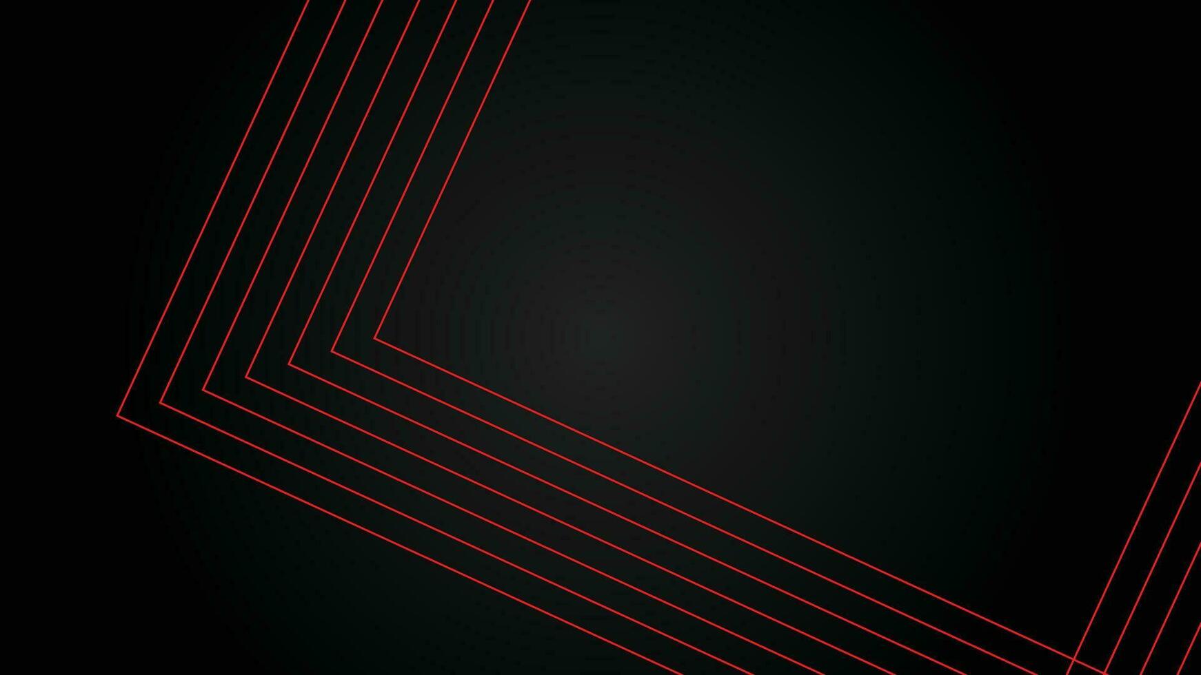 Dark futuristic wide abstract banner background with red lines pattern vector illustration