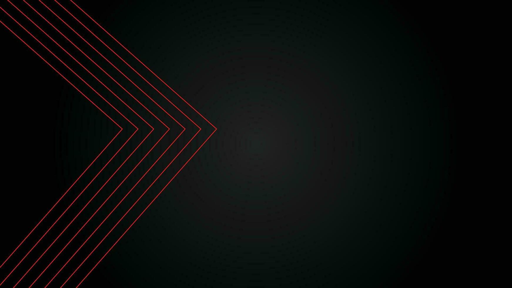 Dark futuristic wide abstract banner background with red lines pattern vector illustration