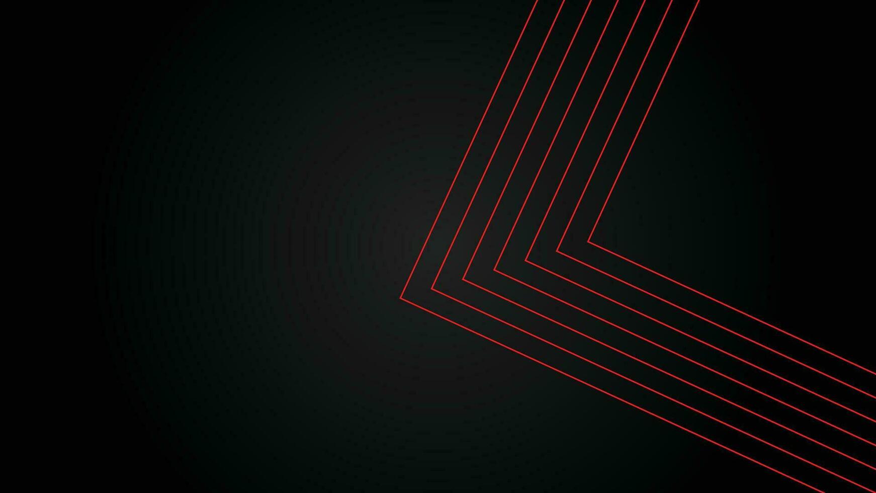 Dark futuristic wide abstract banner background with red lines pattern vector illustration