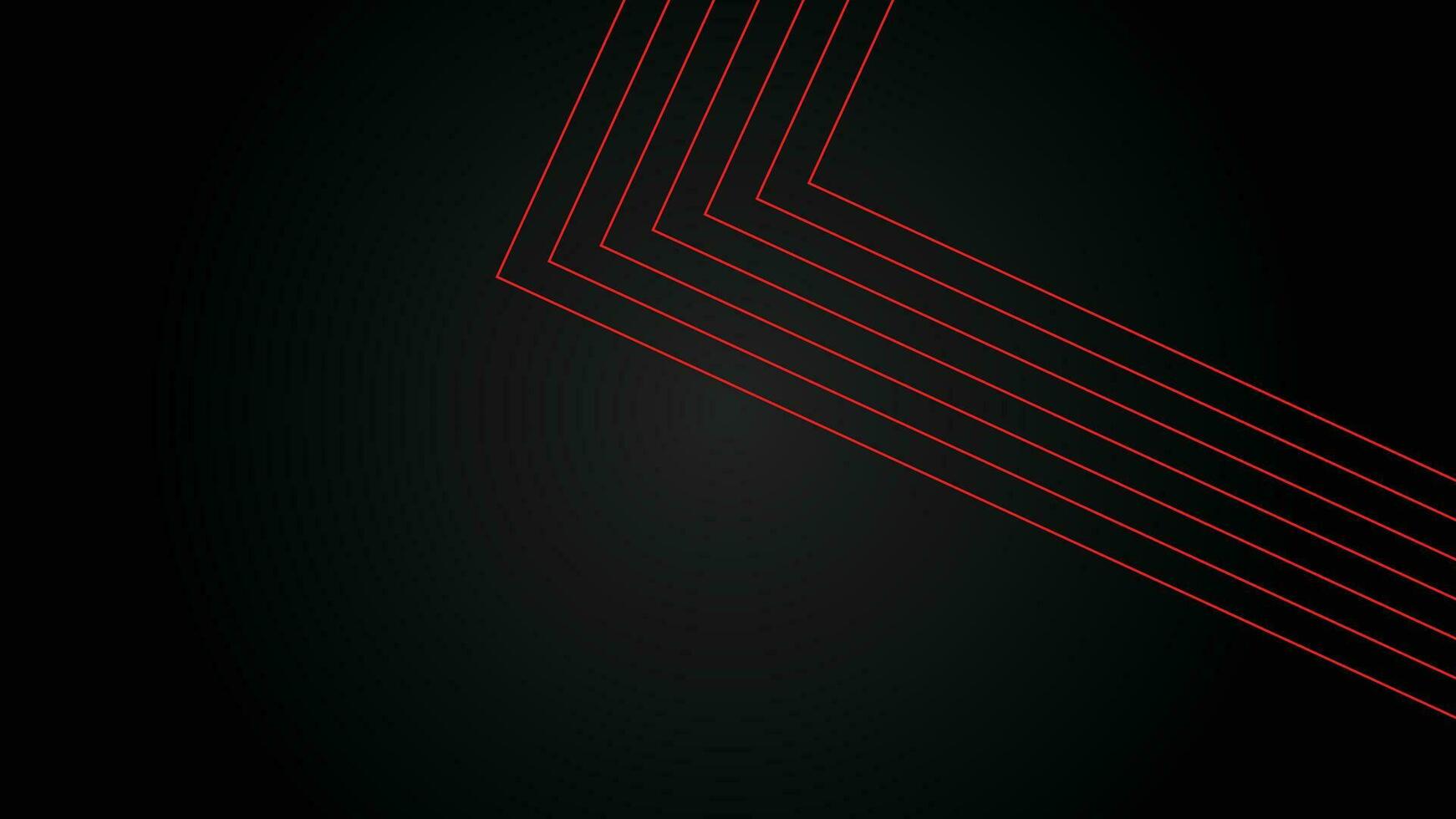 Dark futuristic wide abstract banner background with red lines pattern vector illustration