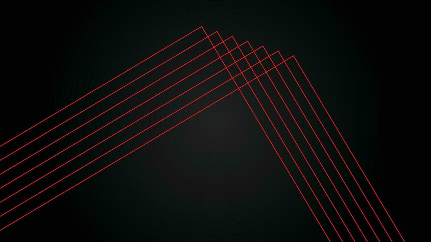 Dark futuristic wide abstract banner background with red lines pattern vector illustration