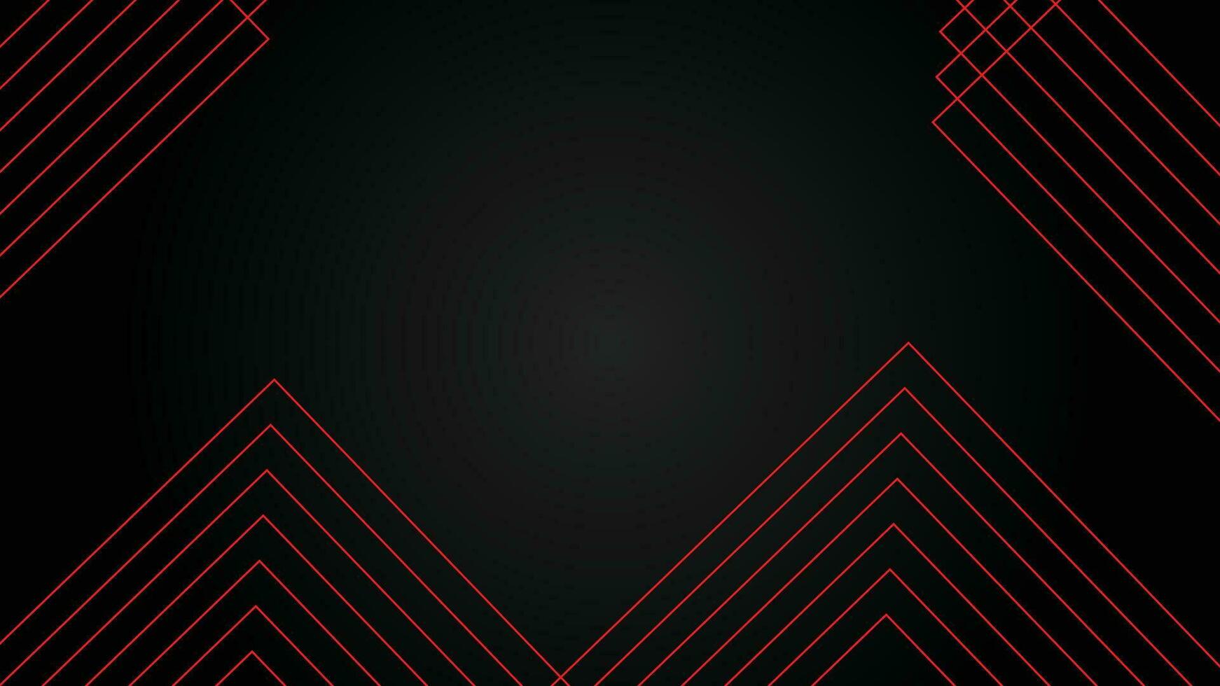 Dark futuristic wide abstract banner background with red lines pattern vector illustration