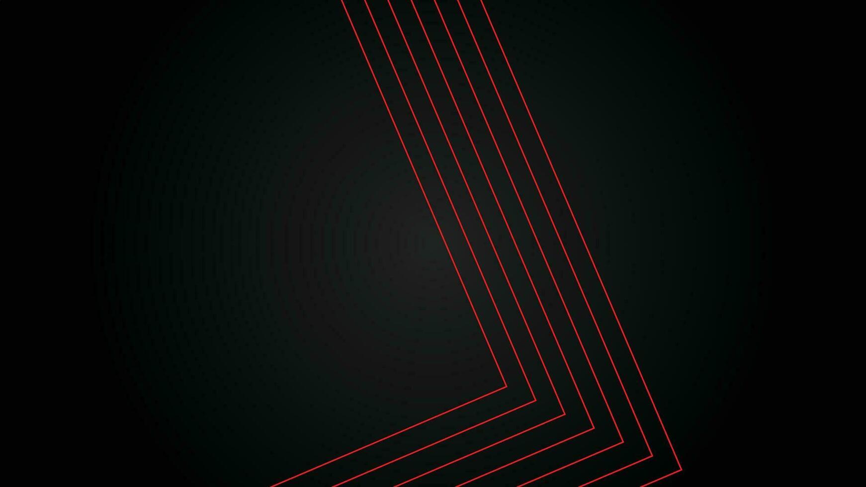 Dark futuristic wide abstract banner background with red lines pattern vector illustration