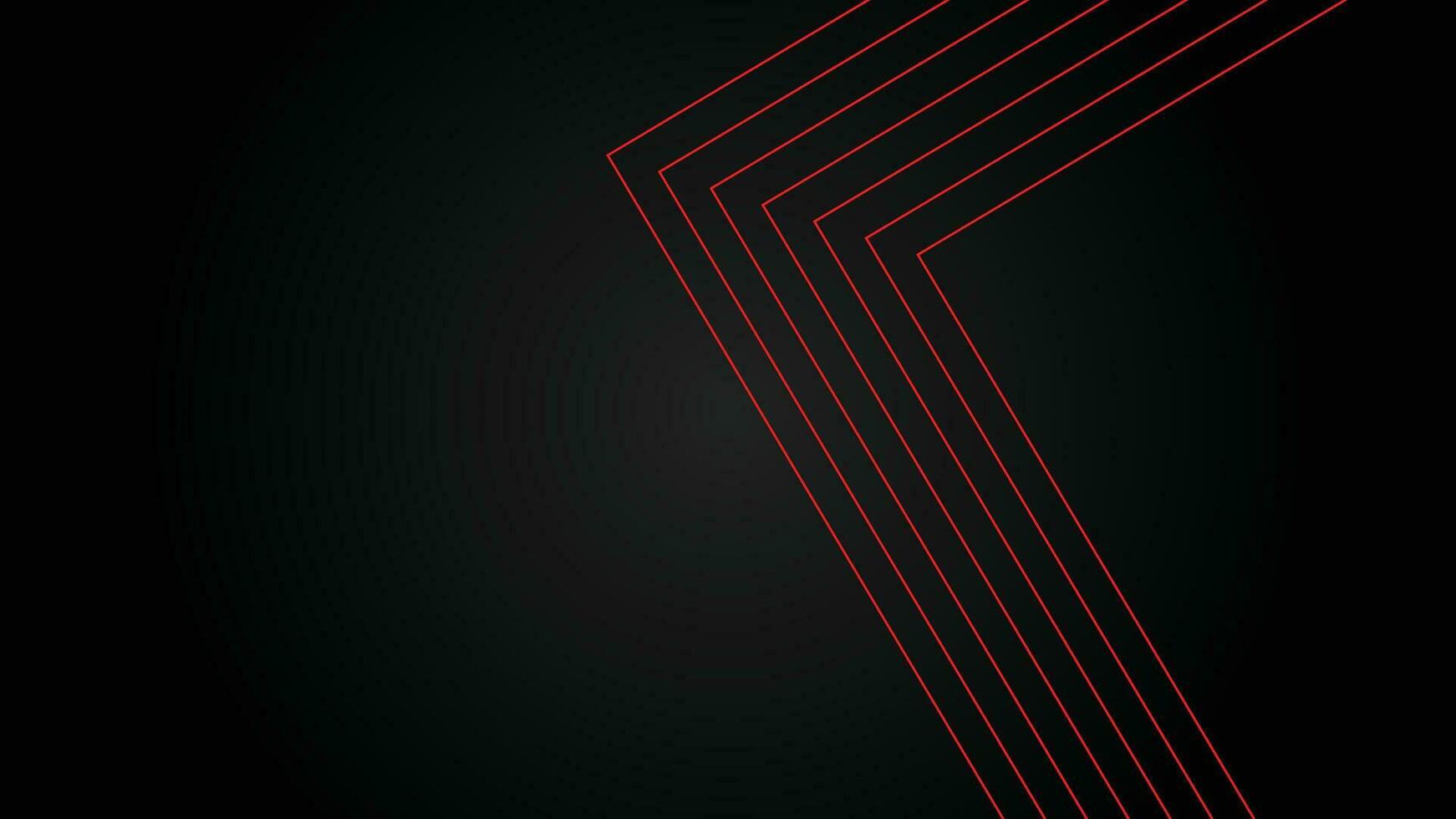 Dark futuristic wide abstract banner background with red lines pattern vector illustration
