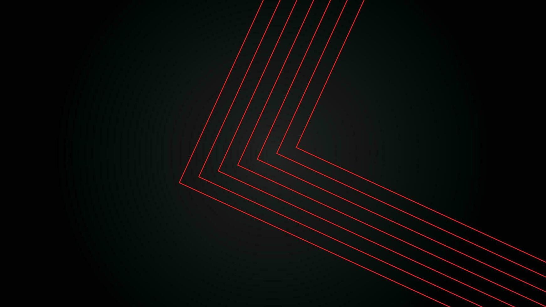 Dark futuristic wide abstract banner background with red lines pattern vector illustration