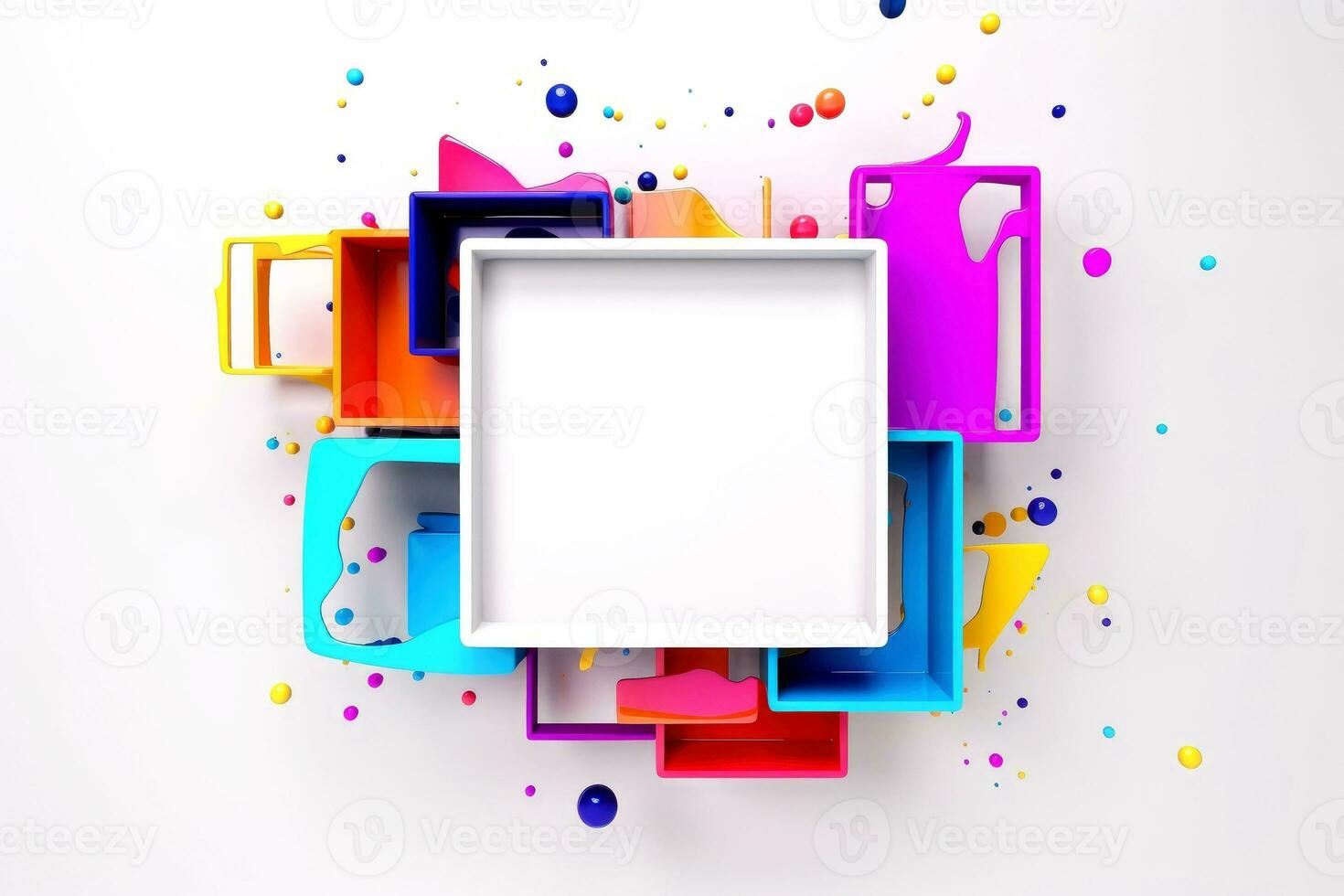 AI generated Cute birthday colorful cake, sweet food, Generative AI photo