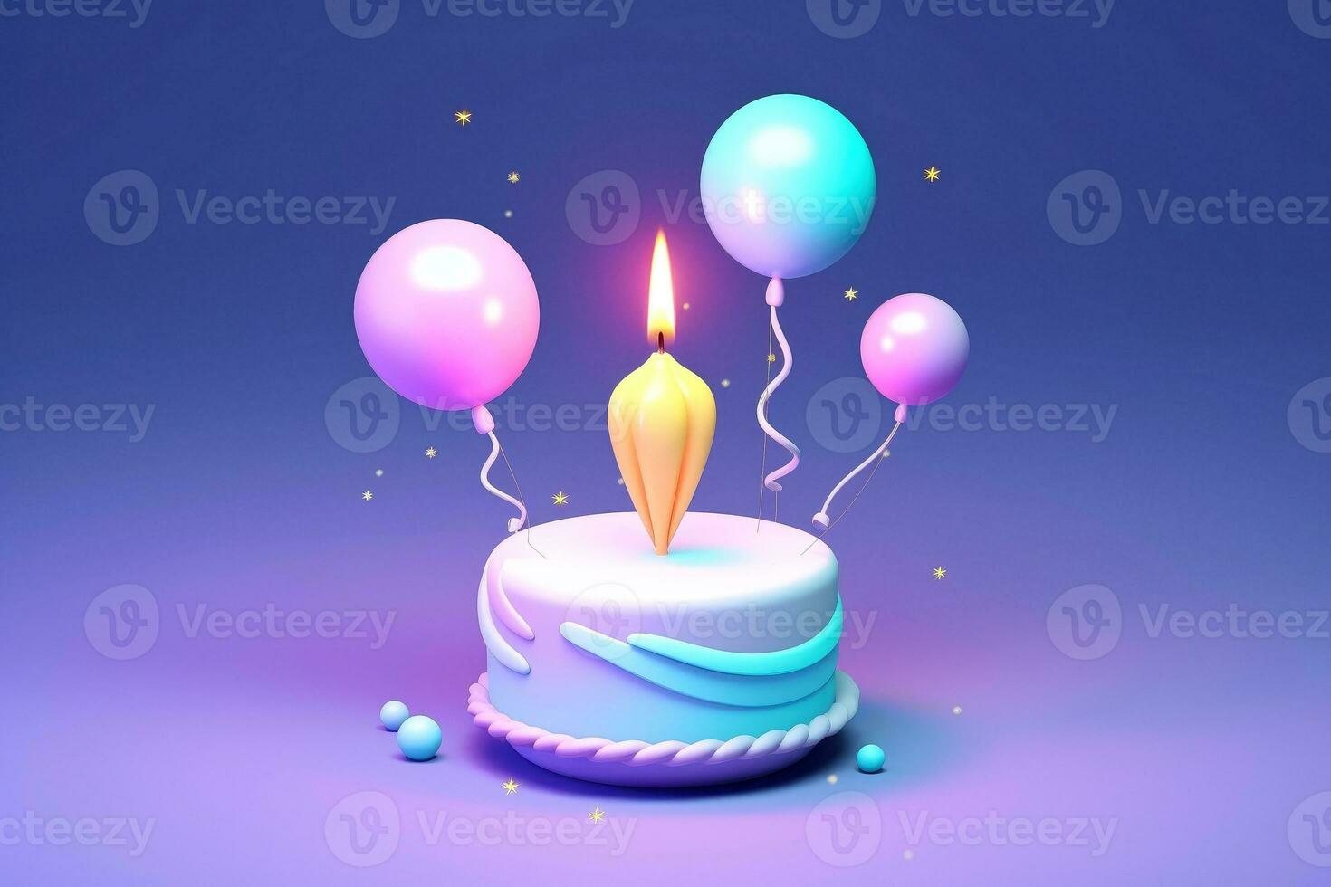 AI generated Cute birthday colorful cake, sweet food, Generative AI photo