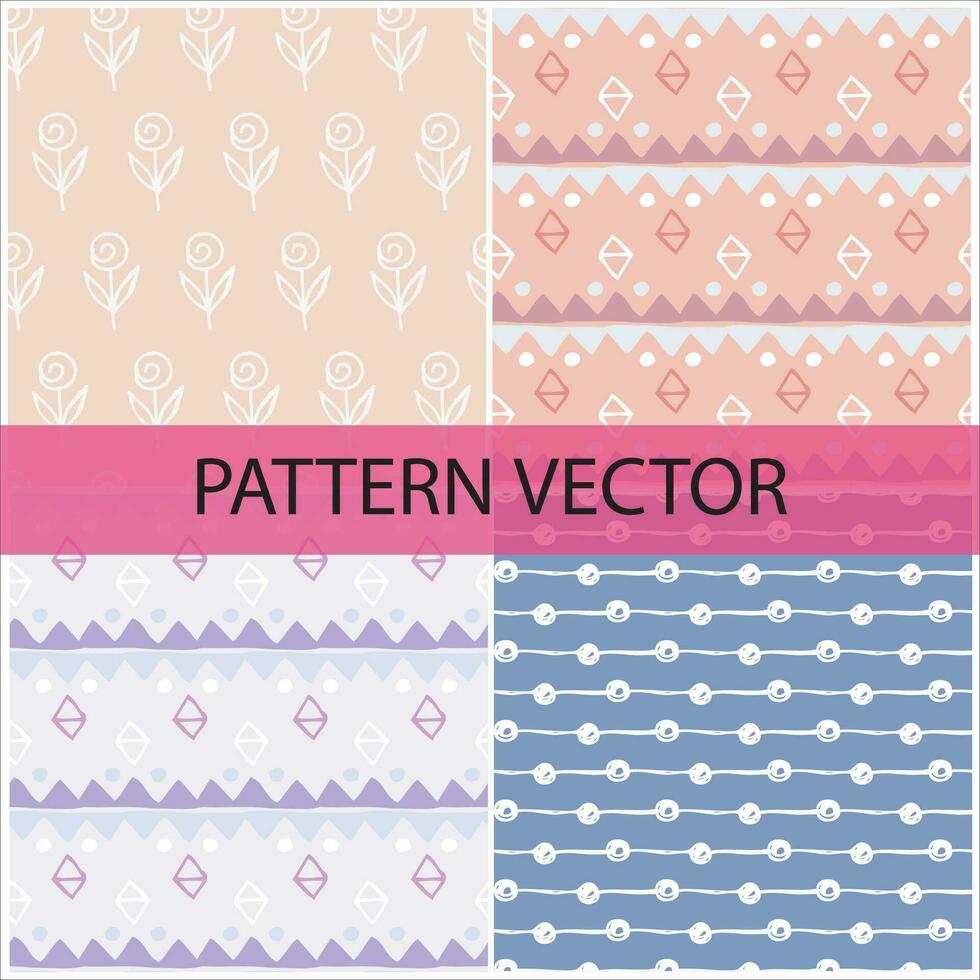 Pattern vector and background flowers pattern design