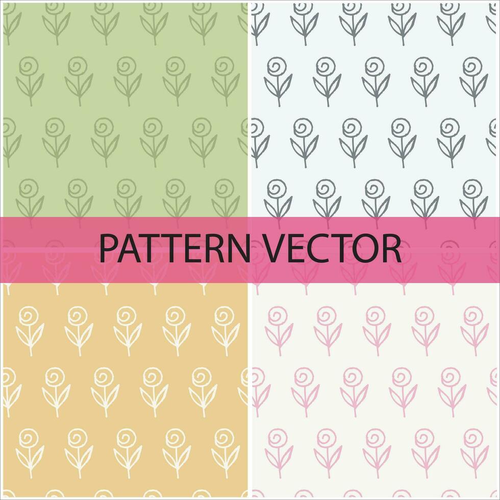 Pattern vector and background flowers pattern design