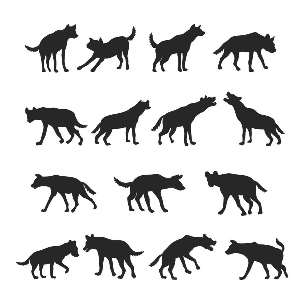 hiena silueta ilustración, hiena animal vector