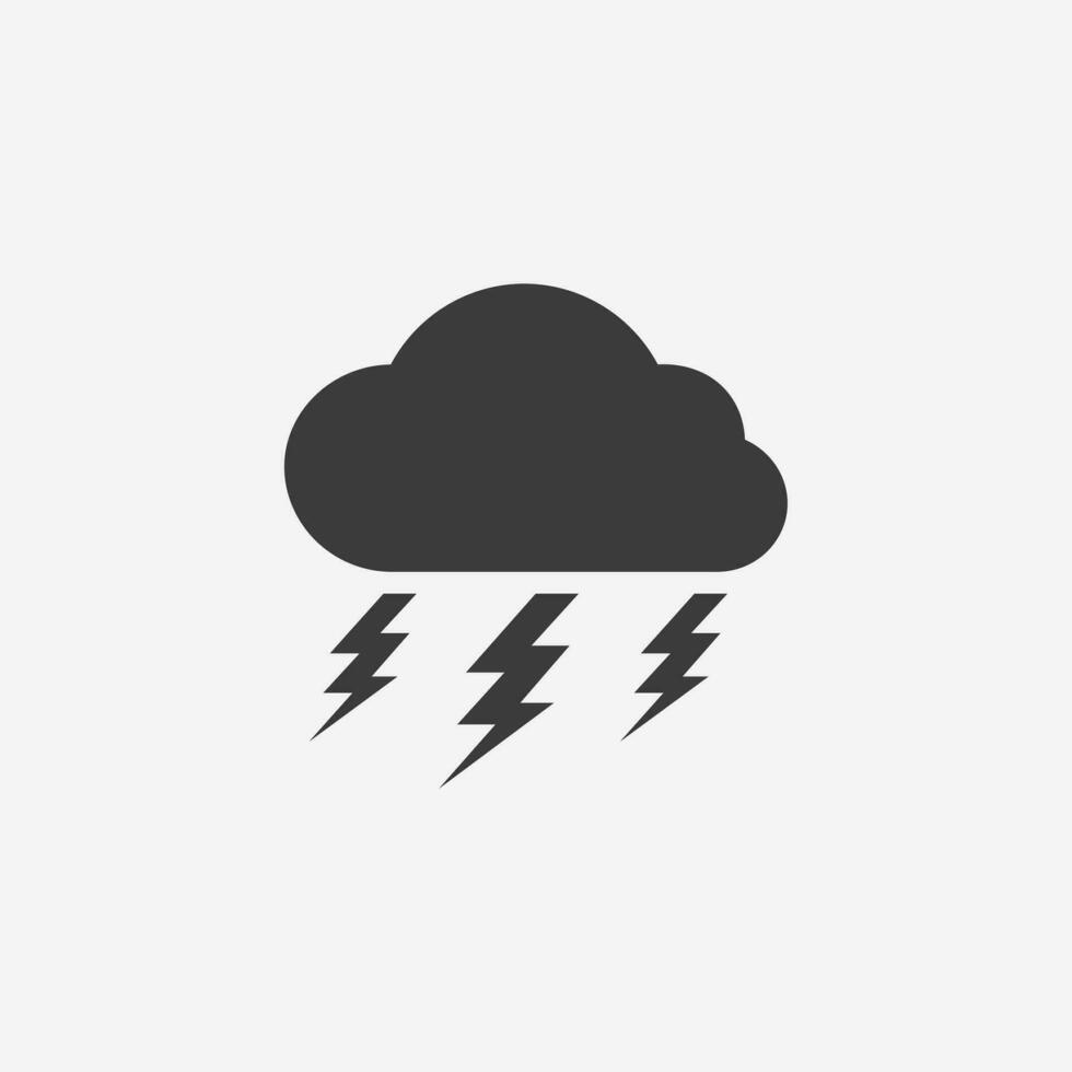 Thunder cloud icon vector. lightning, weather symbol vector