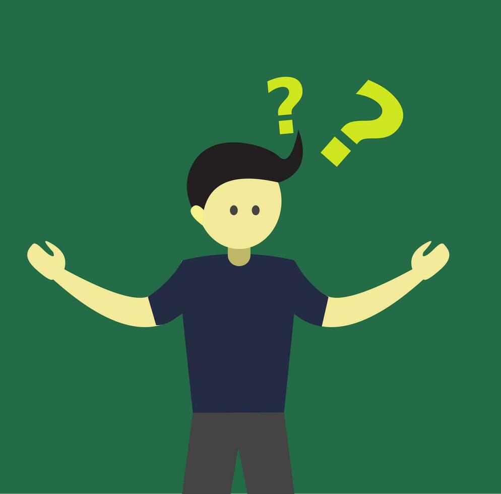 Flat Design confused people vector