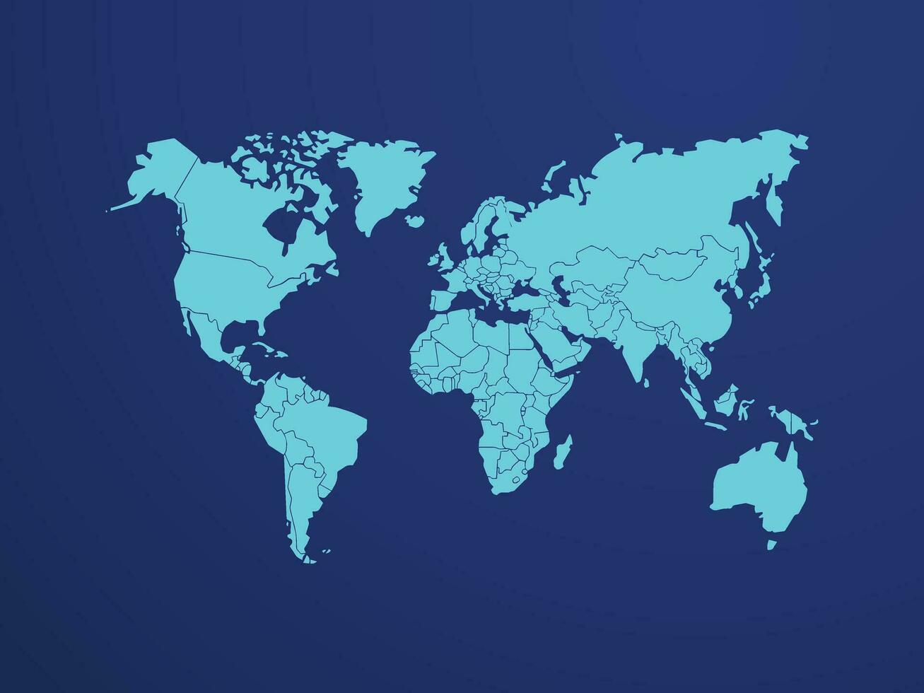 World map color vector modern. Silhouette map