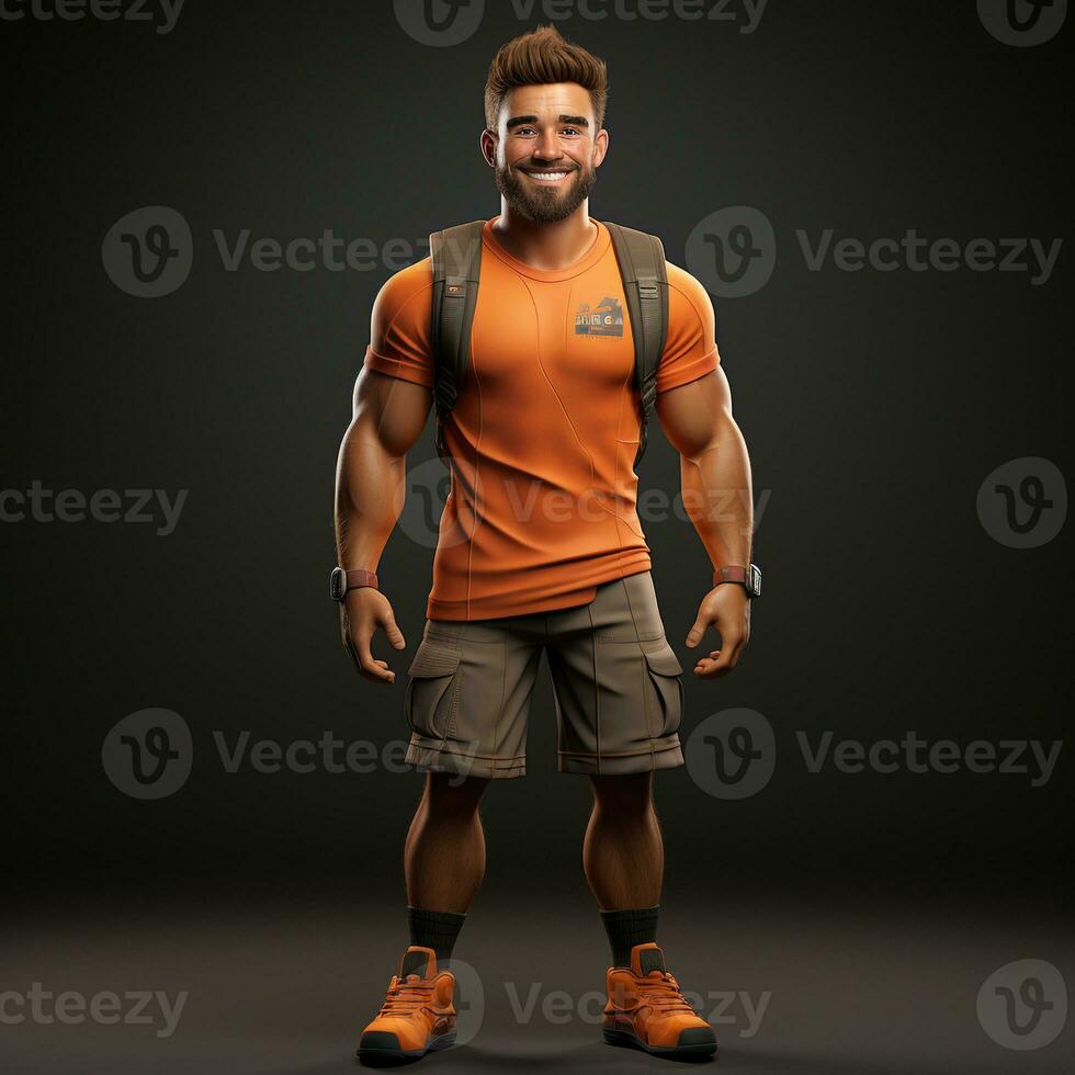 AI generated 3D cartoon of a athlete photo