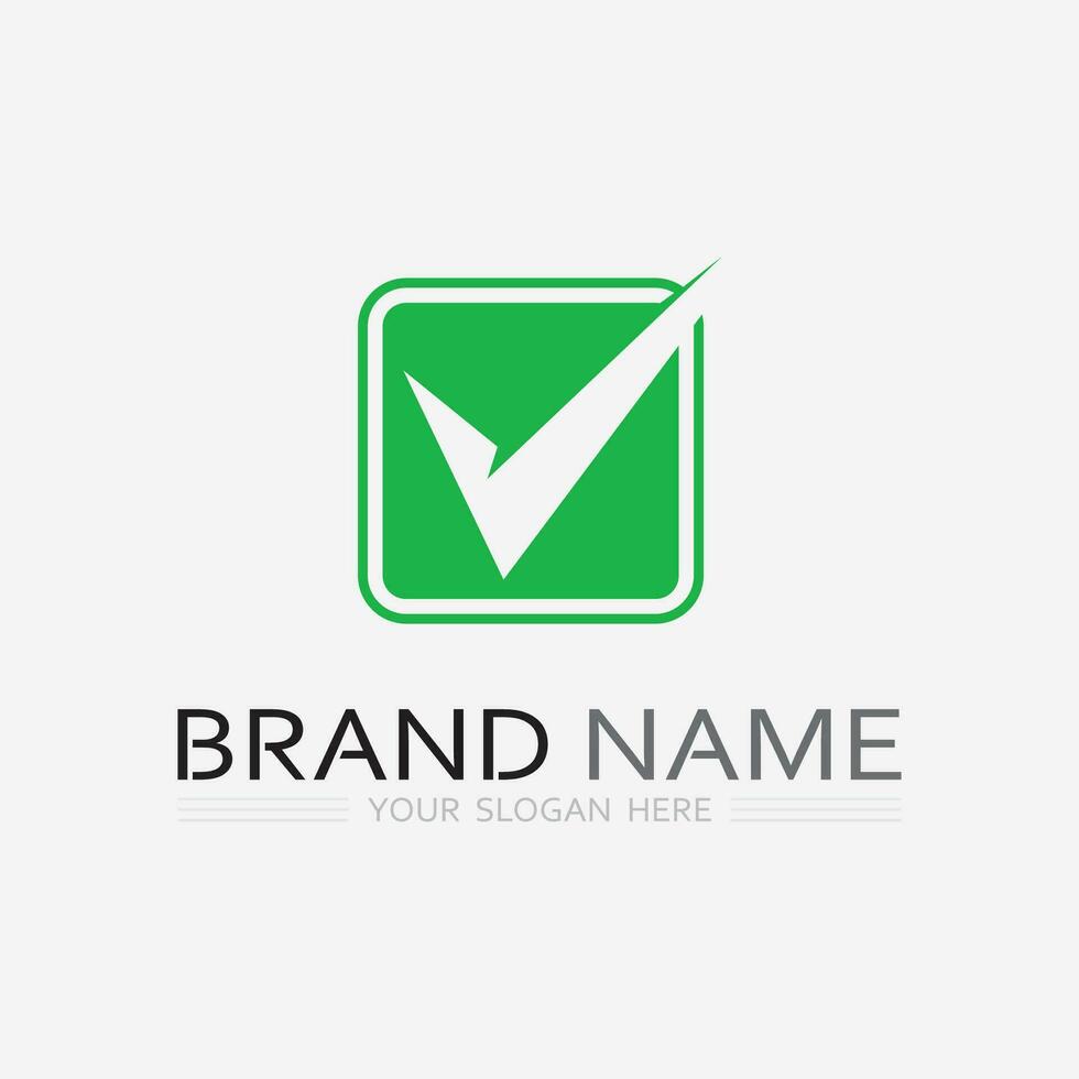 check mark symbol and logo icon vector