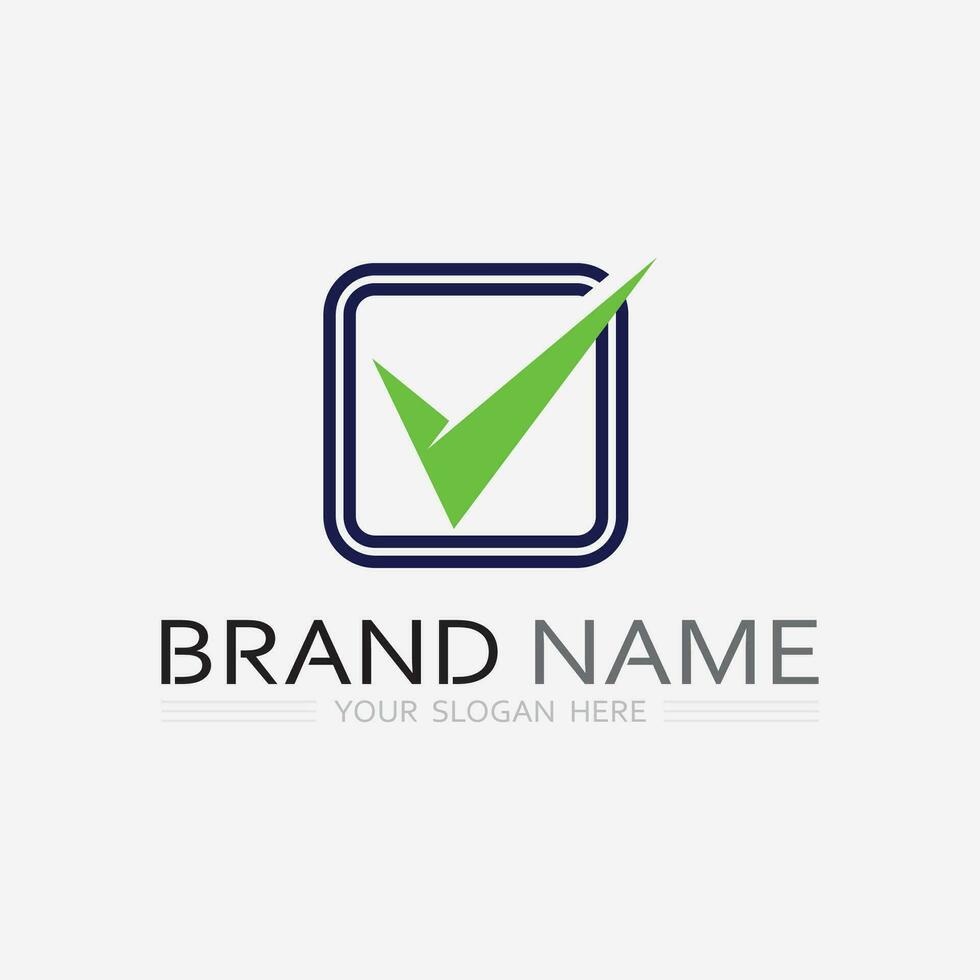 check mark symbol and logo icon vector