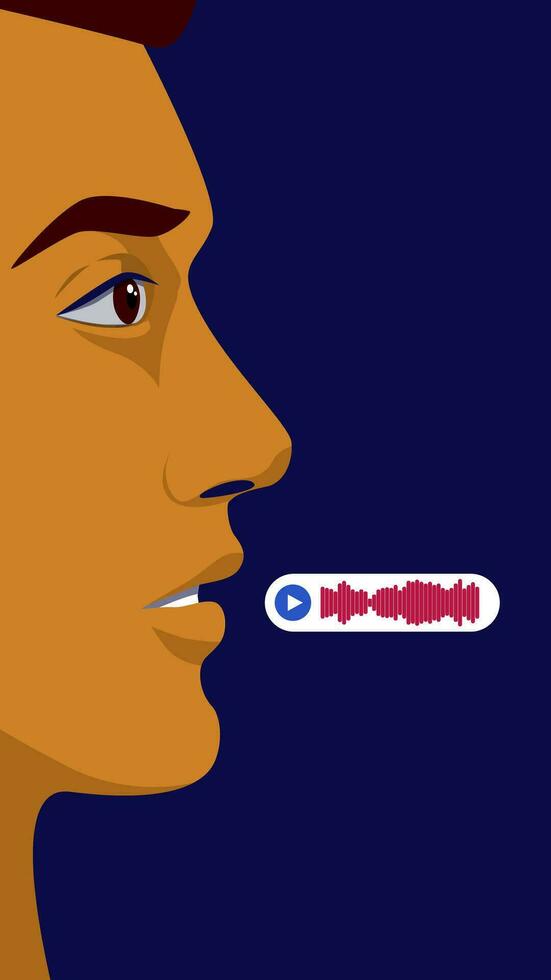 Modern social network concept. Voice messages and voice recording. Chatting with friends at the clubhouse vector