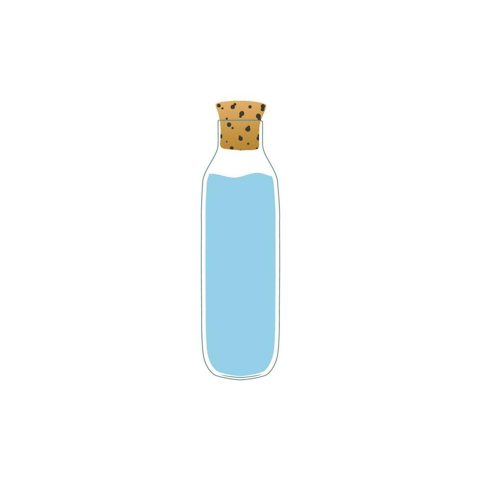 Use your own bottle and go to zero waste on the background of tropical leaves. Eco mind. No plastic bottle. Vector illustration.