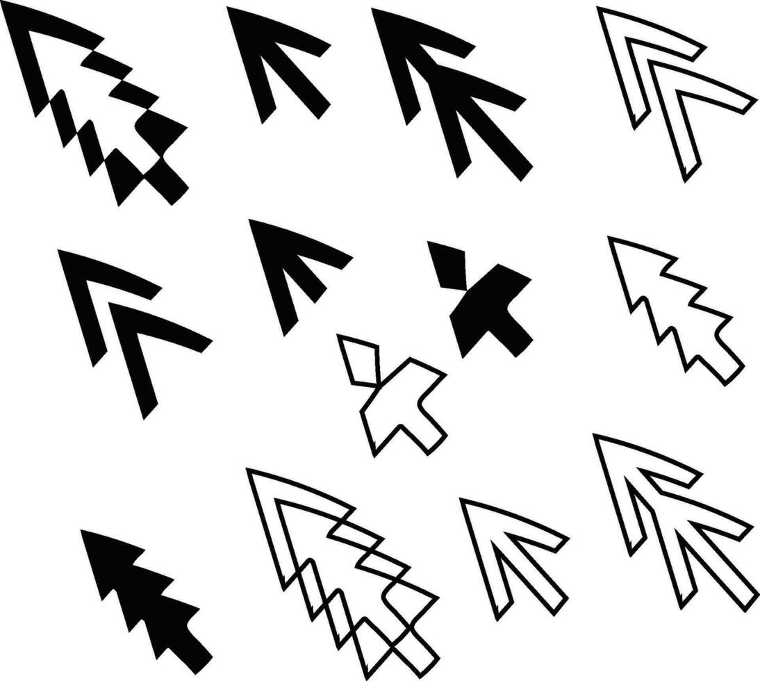 Free vector collection of flat mouse cursor pointer