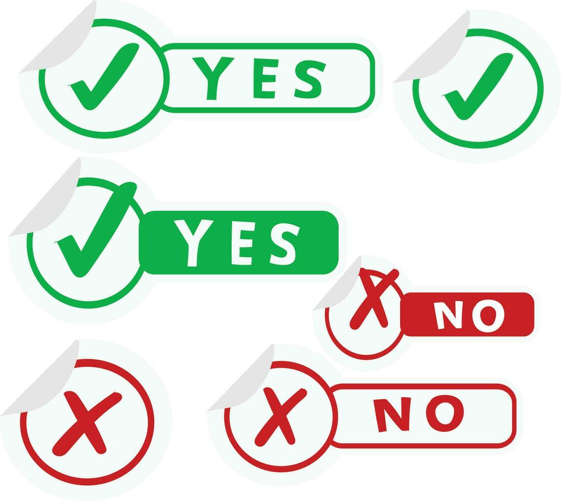 free vector Agree Disagree Sign Yes No Or With Red Green with Checkmark Cross