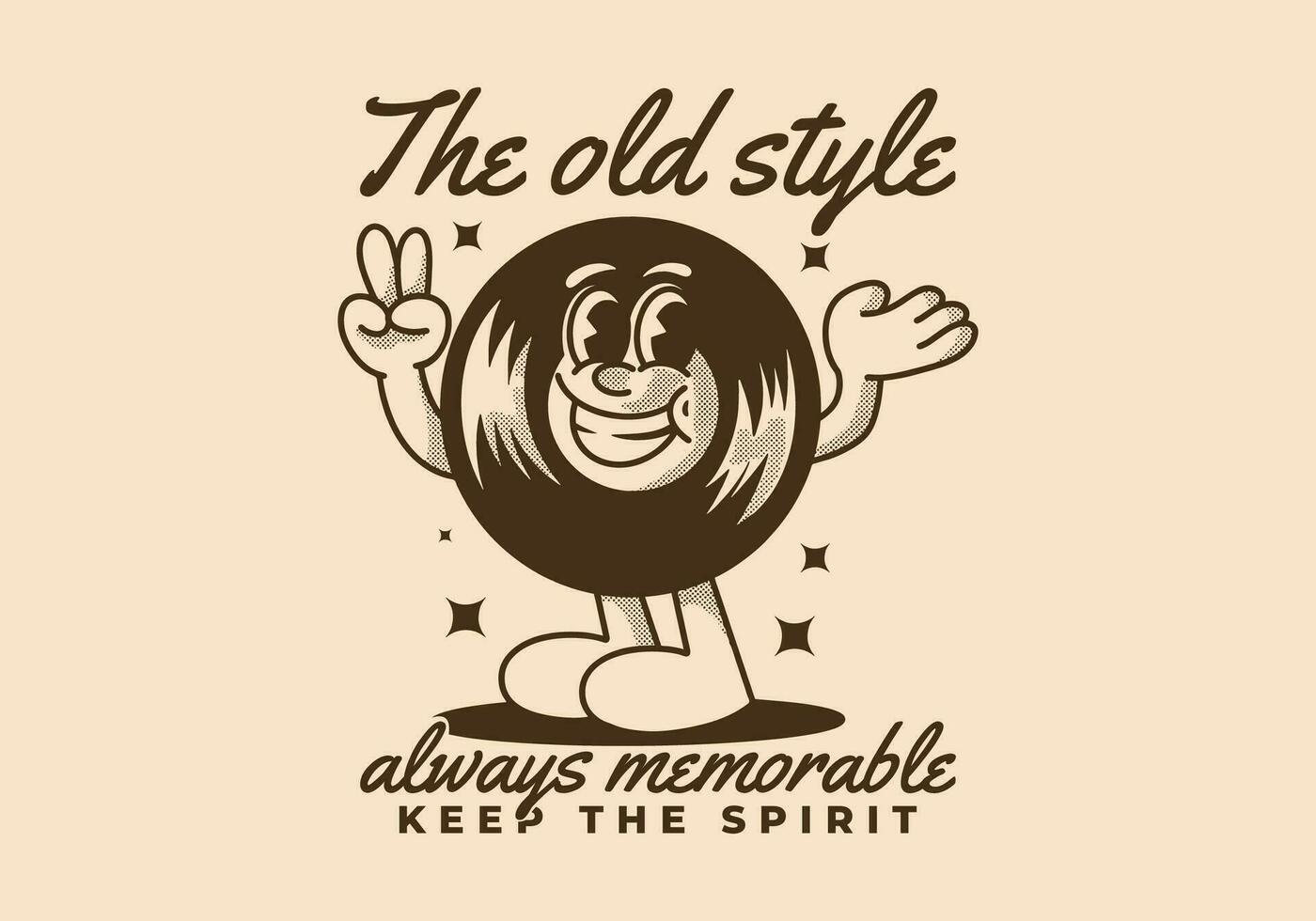 The old style always memorable. Character illustration of vinyl with happy expression vector