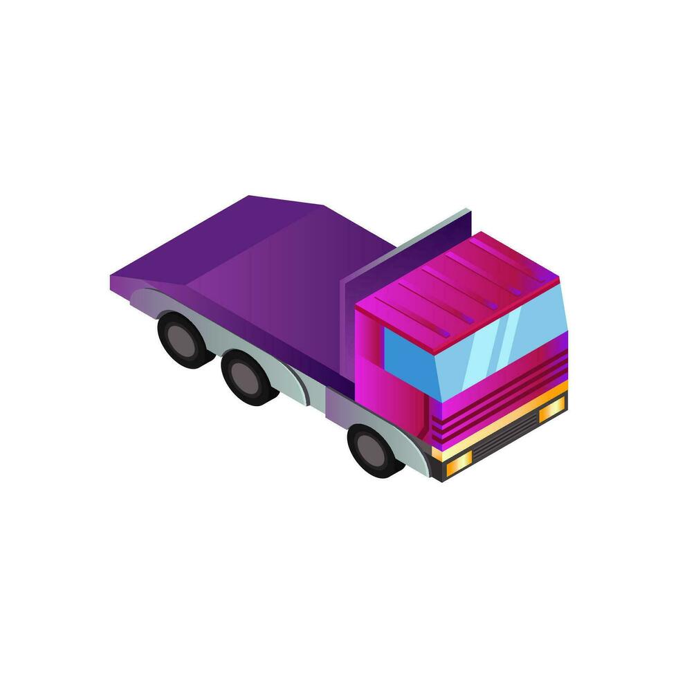 isometric freewheel. Large vehicle for transportation and delivery of goods vector