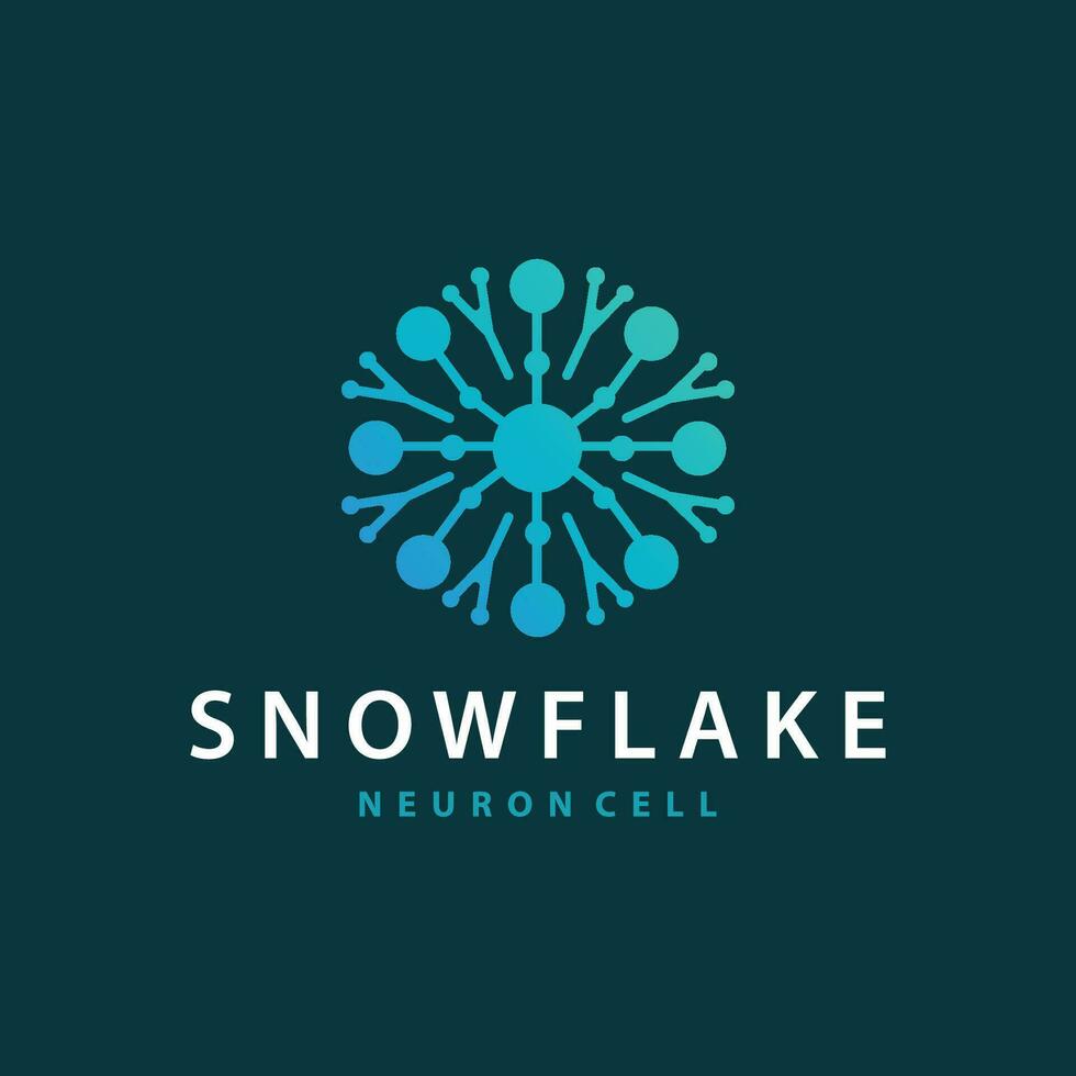 Snowflake Logo, Winter Season Design Frozen Ice Simple Model for Products and Technology vector