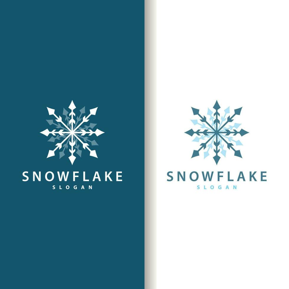 Snowflake Logo, Winter Season Design Frozen Ice Simple Model for Products and Technology vector