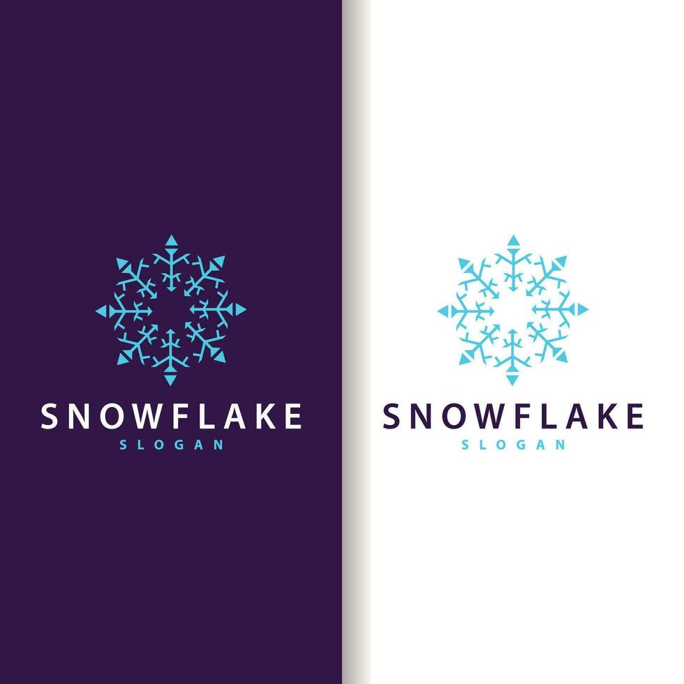 copo de nieve logo, invierno temporada diseño congelado hielo sencillo modelo para productos y tecnología vector