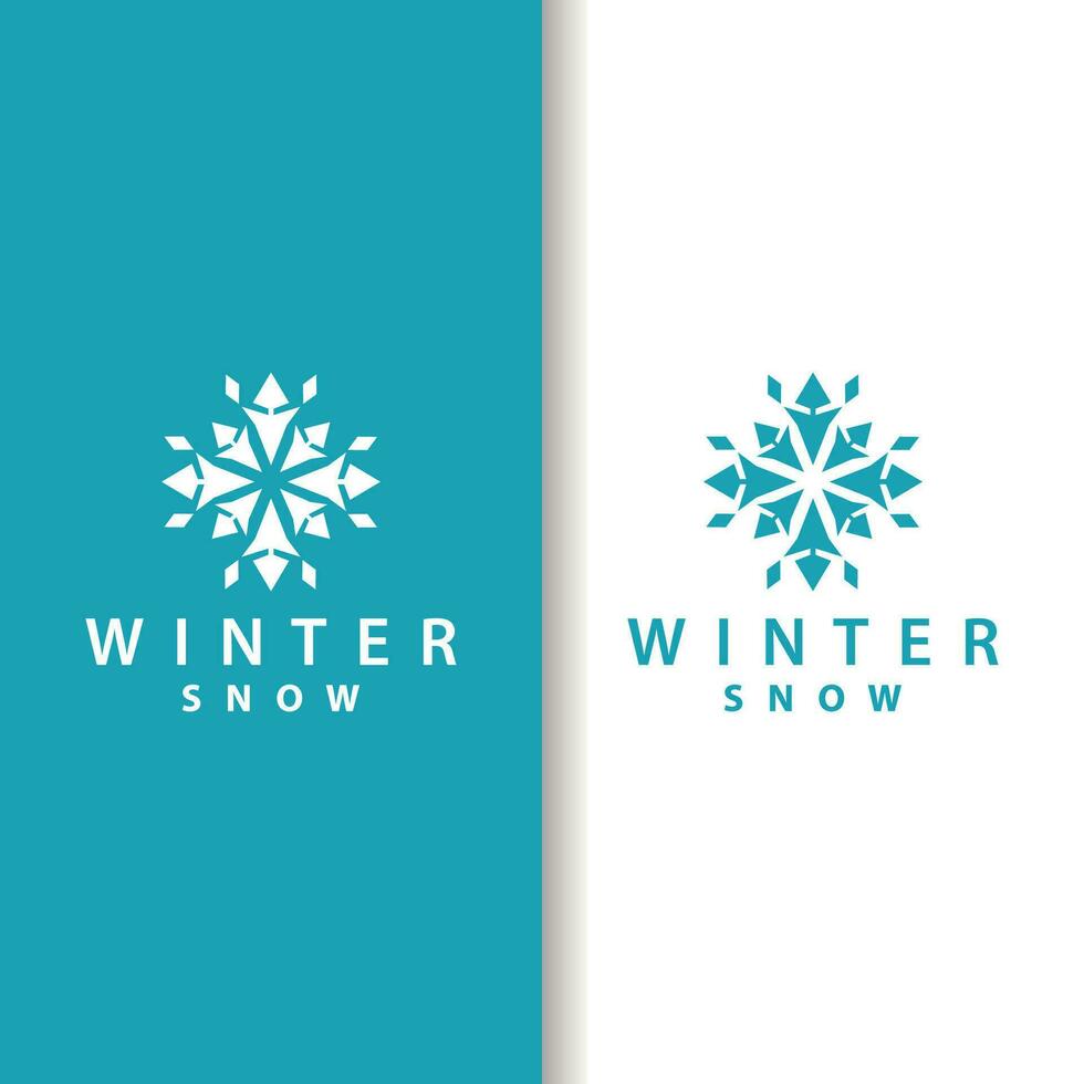 Snowflake Logo, Winter Season Design Frozen Ice Simple Model for Products and Technology vector