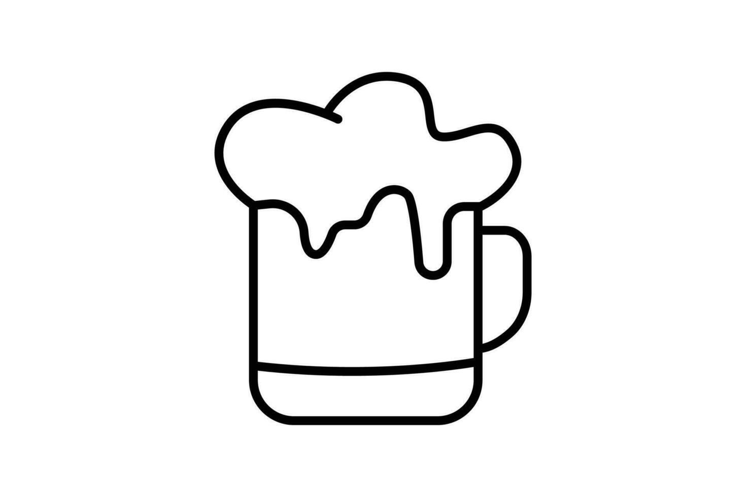 beer mug icon. icon related to party a beer or Oktoberfest-themed party. line icon style. simple vector design editable