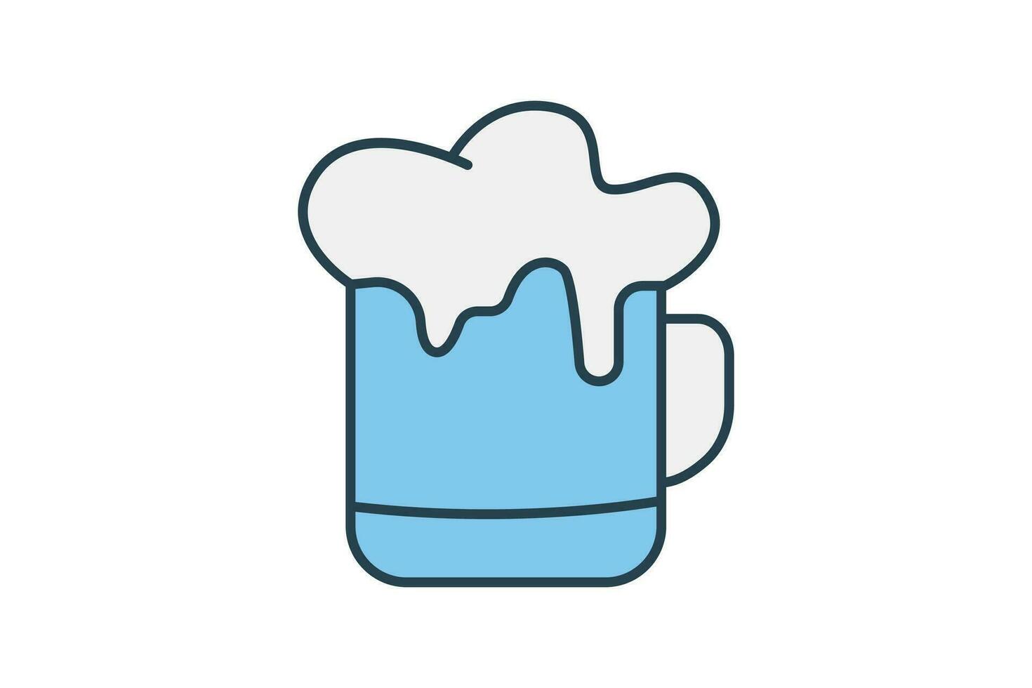 cerveza jarra icono. icono relacionado a fiesta un cerveza o temática del oktoberfest fiesta. plano línea icono estilo. sencillo vector diseño editable