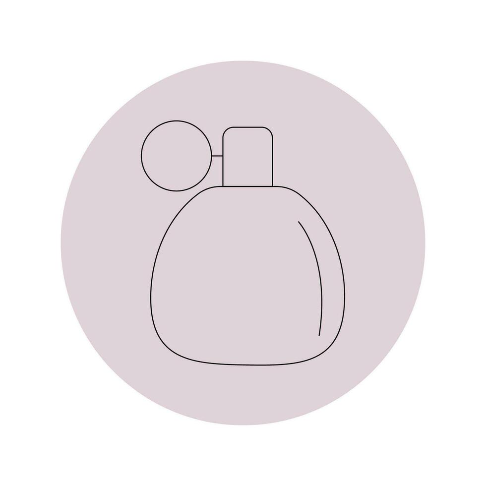 vector perfume icono en un rosado circulo en un blanco antecedentes.