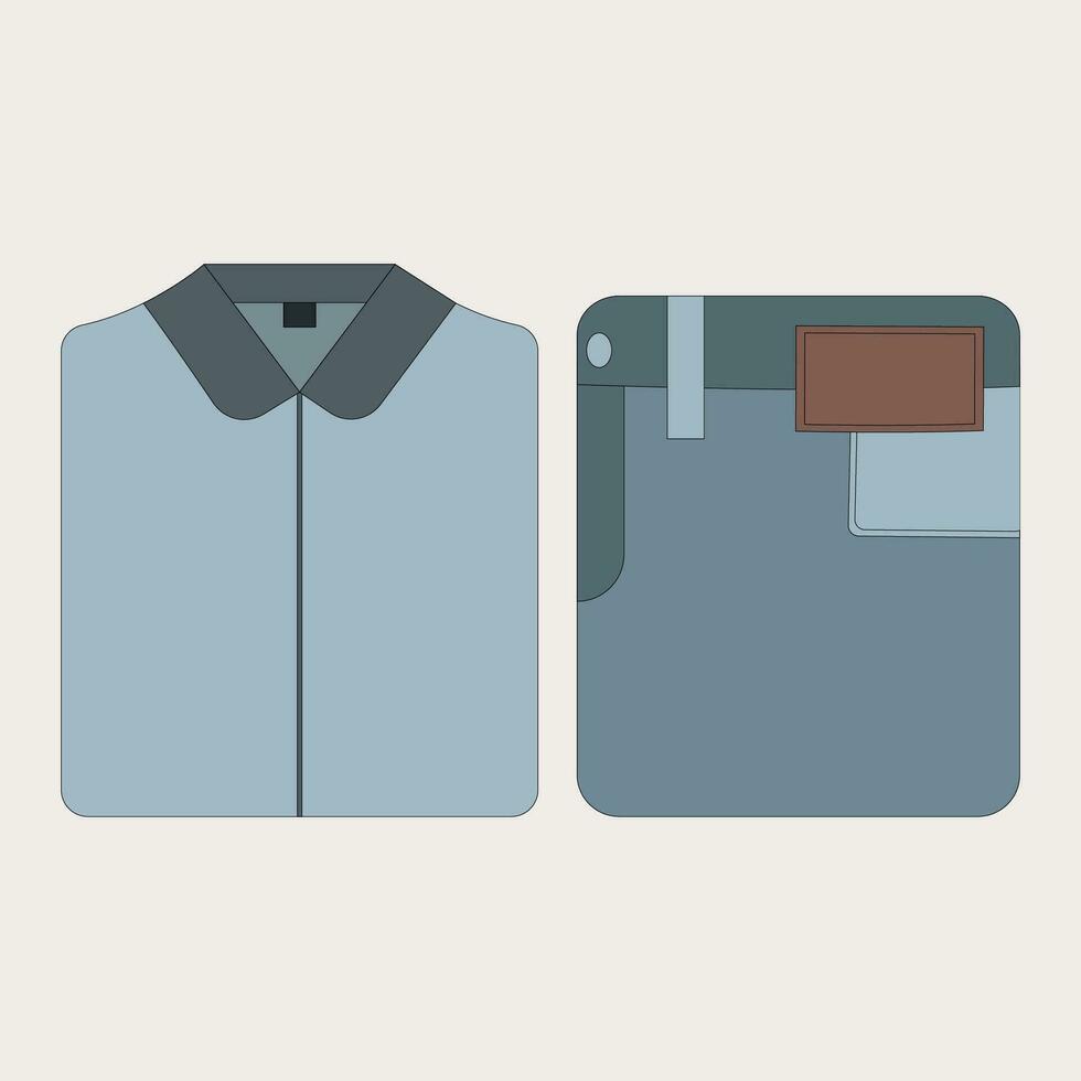 Set of men's clothing - trousers, shirts. vector